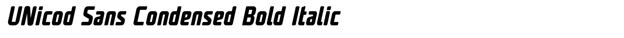 UNicod Sans Condensed Bold Italic image